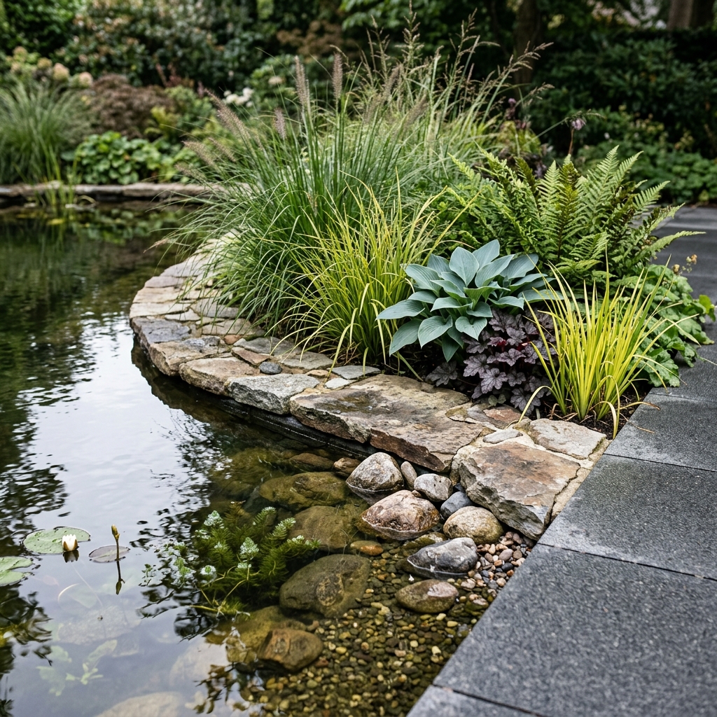Complete tuinrenovatie met vijverpartij — Vijverpartij