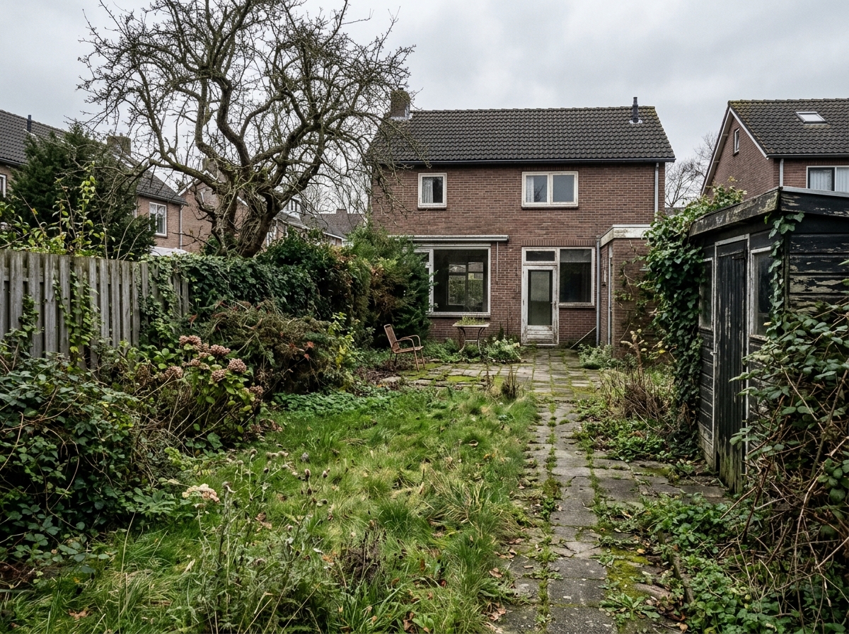 Tuin voor de renovatie